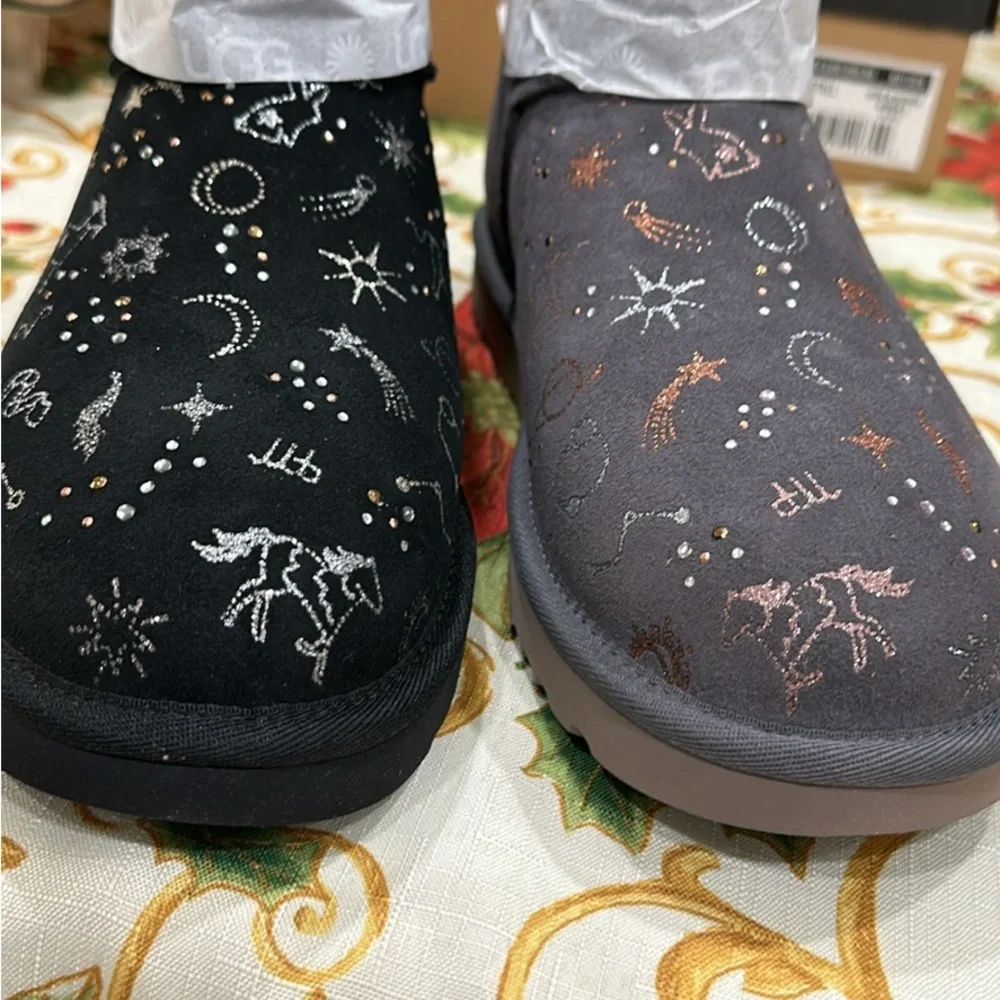 UGG women Cosmic Black and Gray Boots - Picture 3 of 7